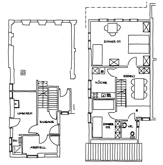 Grundriss Leiterzimmer EG/OG